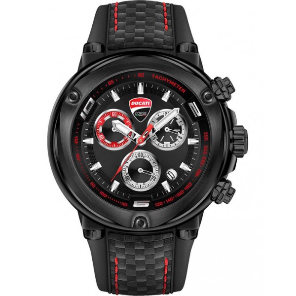 Ρολόι Ducati Corse Partenza Chronograph Black Leather Strap     Ρoλόγια Ducati